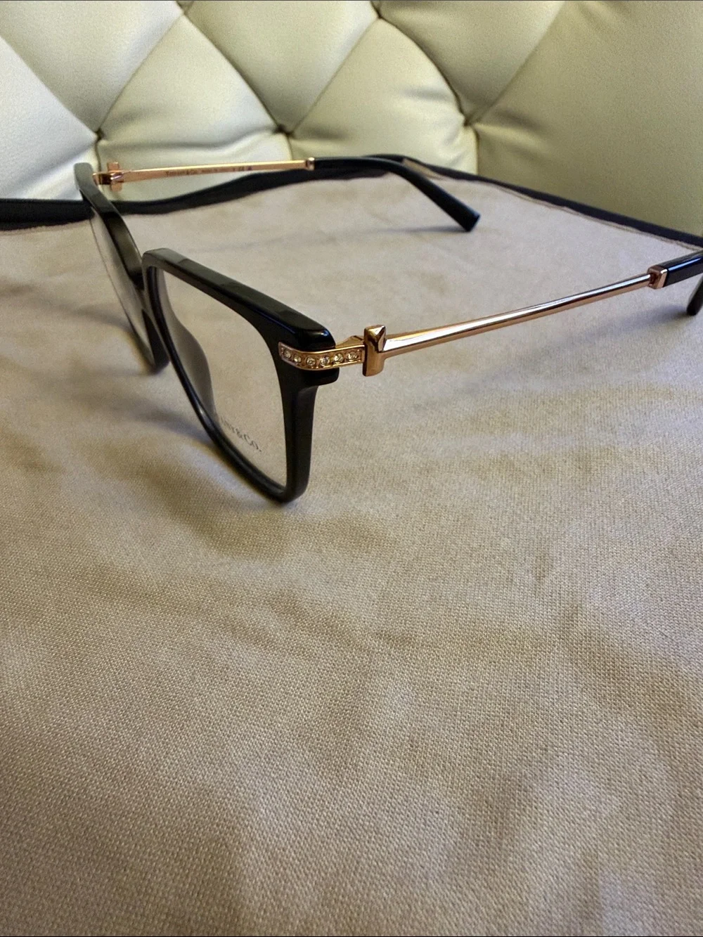 Tiffany & Co. Black Frames with Rose Gold Temples Women’s Optical Glasses